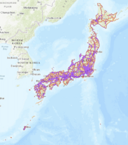 Internet w Japonii - zasięg sieci NTT-DoCoMo